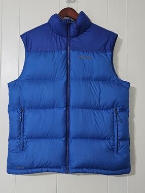 Marmot Down Vest Mens Large 650 Fill Blue Puffer Outdoor Hiking Jacket